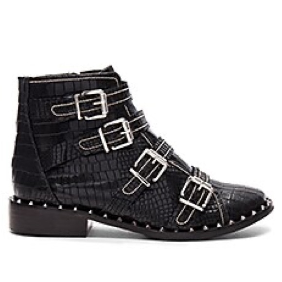 Brand New in Box Schultz Darcey Leather Croco Boots 6B with Studs - Picture 9 of 10